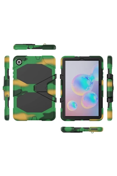Samsung Galaxy P610 S6 Lite 10.4 Inctablet Kılıfı Kalemlikli Defender Tank Silikon Yüksek Koruma  kamuflaj - 2