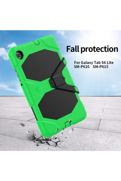 Samsung Galaxy P610 S6 Lite 10.4 Inctablet Kılıfı Kalemlikli Defender Tank Silikon Yüksek Koruma  yeşil - 4