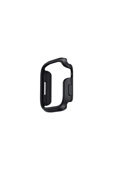 Apple Watch 46mm Uyumlu Valencia Serisi Alüminyum TPU Kasa 360 Tam Koruyucu Kapak  Black - 2