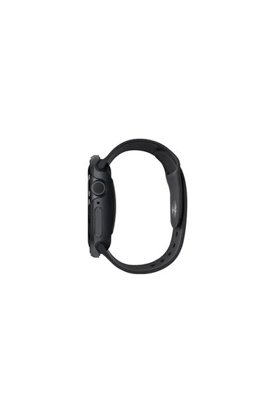 Apple Watch 46mm Uyumlu Valencia Serisi Alüminyum TPU Kasa 360 Tam Koruyucu Kapak  Black - 3
