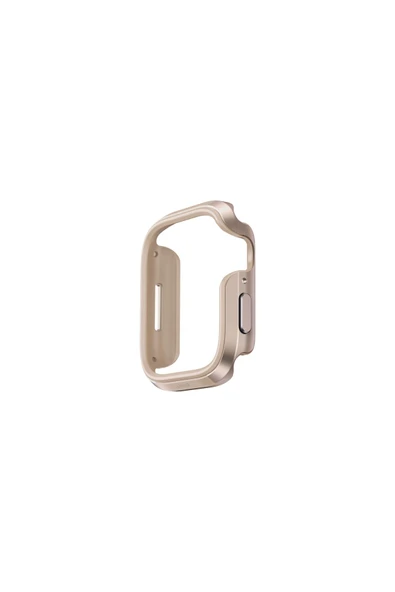 Apple Watch 46mm Uyumlu Valencia Serisi Alüminyum TPU Kasa 360 Tam Koruyucu Kapak  Gold - 3