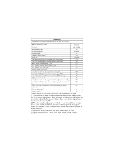 Regal KM 90221 9 kg Çamaşır Kurutma Makinesi - Resim 3