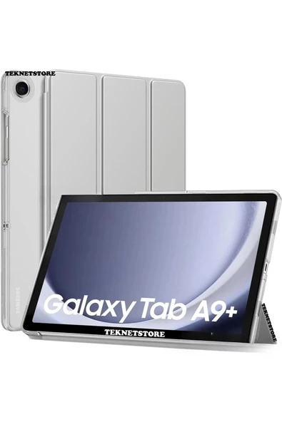 Samsung Galaxy Tab A9 Plus Sm-x210 11 Inç Tablet Uyumlu Standlı Akıllı Kılıf Smart Cover  GRİ