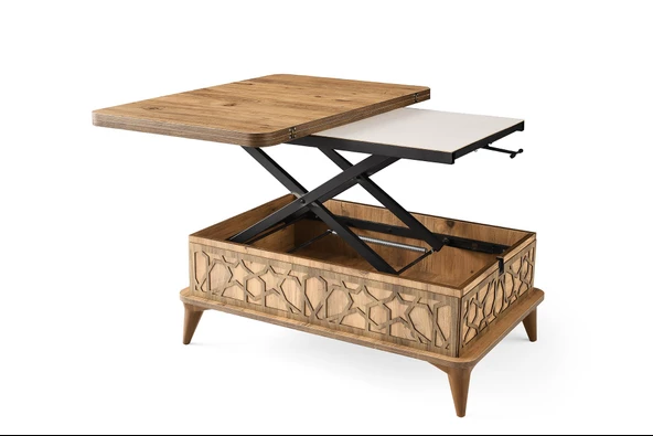 Tuna Akıllı Sehpa Laptop Yemek Masası Kademeli Orta Sihirli Sehpa 60x90 Fonksiyonel Orta Sehpa - 3