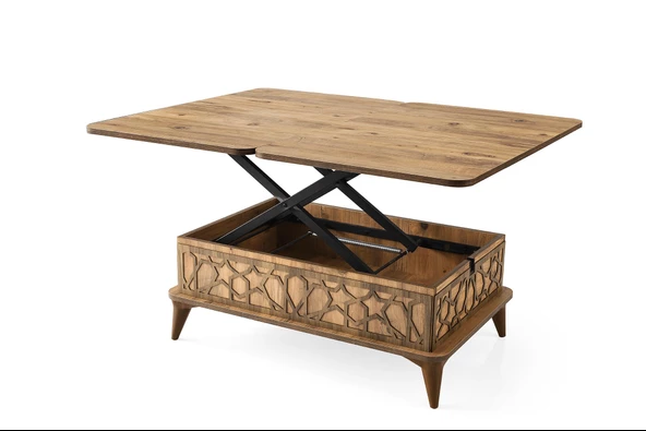 Tuna Akıllı Sehpa Laptop Yemek Masası Kademeli Orta Sihirli Sehpa 60x90 Fonksiyonel Orta Sehpa - 12