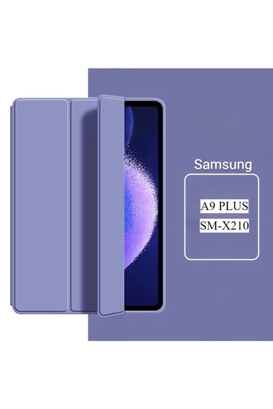 Samsung Galaxy Tab A9 Plus Sm-x210 11 Inç Tablet Uyumlu Standlı Akıllı Kılıf Smart Cover  LİLA