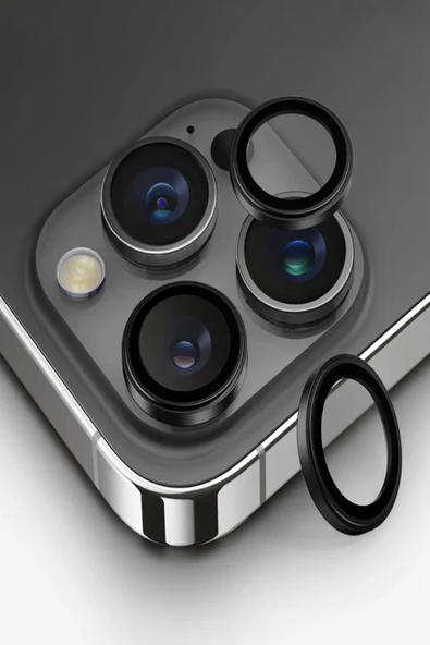 İphone 16 Pro / Iphone 16 Pro Max Uyumlu  Lens Koruyucu AluGuard Serisi Cam Alüminyum Çerçeve  Silver - 4