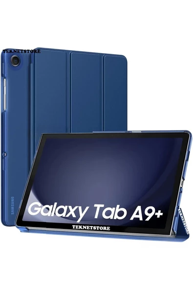 Samsung Galaxy Tab A9 Plus Sm-x210 11 Inç Tablet Uyumlu Standlı Akıllı Kılıf Smart Cover  LACİVERT