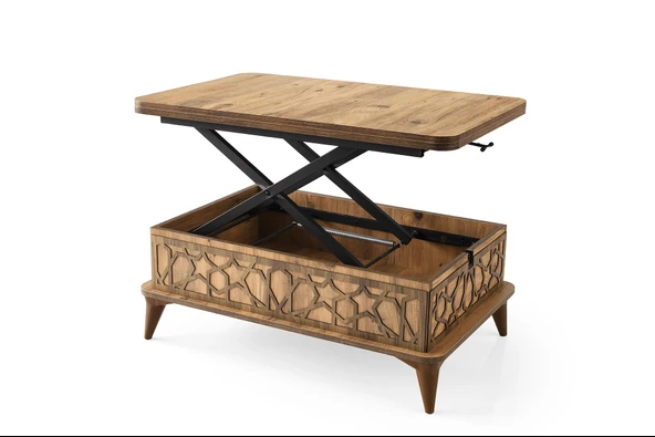 Tuna Akıllı Sehpa Laptop Yemek Masası Kademeli Orta Sihirli Sehpa 60x90 Fonksiyonel Orta Sehpa - 2