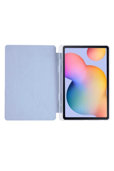 Ipad Pro 12.9 Inç 5. Ve 6. Nesil 2021 / 2022 M2 Çip Uyumlu Kalem Bölmeli Standlı Silikon Kılıf  Mavi - 2