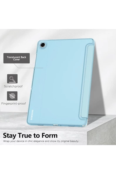 Samsung Galaxy Tab A9 Plus Sm-x210 11 Inç Tablet Uyumlu Standlı Akıllı Kılıf Smart Cover  Açık Mavi