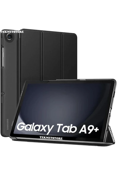 Samsung Galaxy Tab A9 Plus Sm-x210 11 Inç Tablet Uyumlu Standlı Akıllı Kılıf Smart Cover  SİYAH