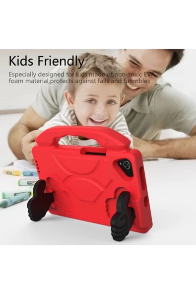 Ipad 10.2 8. Nesil Ve 9. Nesil Tablet  Uyumlu  Kılıfı Tutmalı Standlı Yumuşak Silikon Çocuk Kılıf  Mor - Resim 2