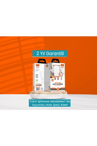 Iphone Uyumlu Şarj Aleti (İPHONE 14 - 13 - 12 - 11 - X-8-7-6 Uyumlu) 3.4a 22w Hızlı Şarj Aleti Seti - 8