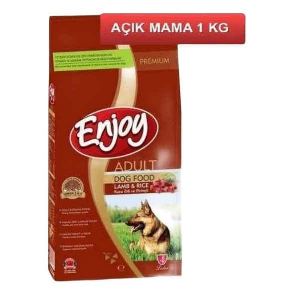 Enjoy ENJOY Kuzu Etli Ve Pirinçli Yetişkin Köpek Maması 1 Kg