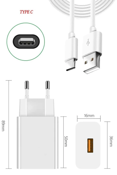 Samsung/xiaomi/huawei/oppo 22 Watt Typ-c Fast Qualcom Turbo Hızlı %100 Uyumlu Şarj Aleti Seti - 4