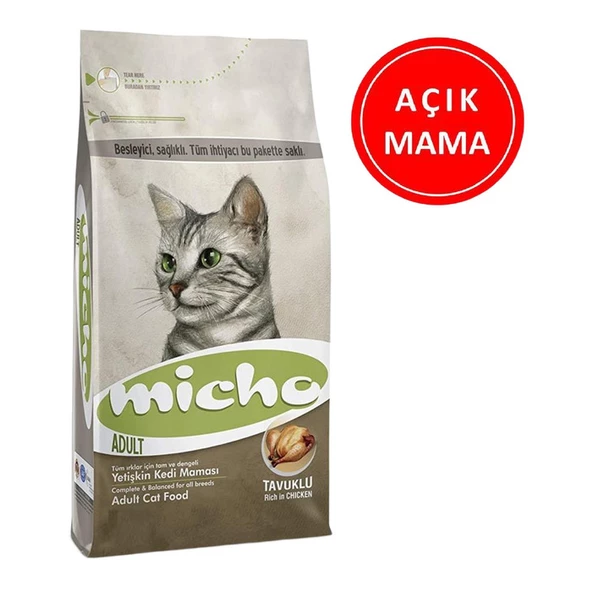 Micho Micho Adult Cat Tavuklu Hamsi ve Pirinç  Kedi Maması 1 kg AÇIK