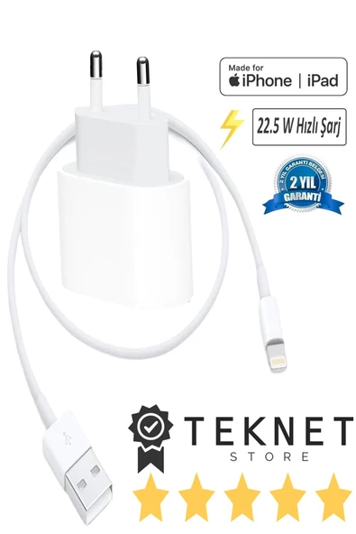 Iphone Uyumlu Şarj Aleti (İPHONE 14 - 13 - 12 - 11 - X-8-7-6 Uyumlu) 3.4a 22w Hızlı Şarj Aleti Seti