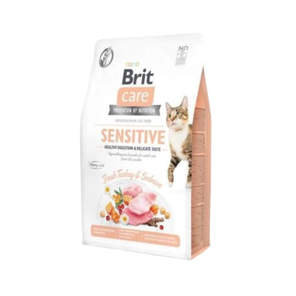 Brit Brit Care Sensitive Hypo-Allergenic Hassas Kediler Icin Hindi Ve Somonlu Yetişkin Kedi Maması 2Kg