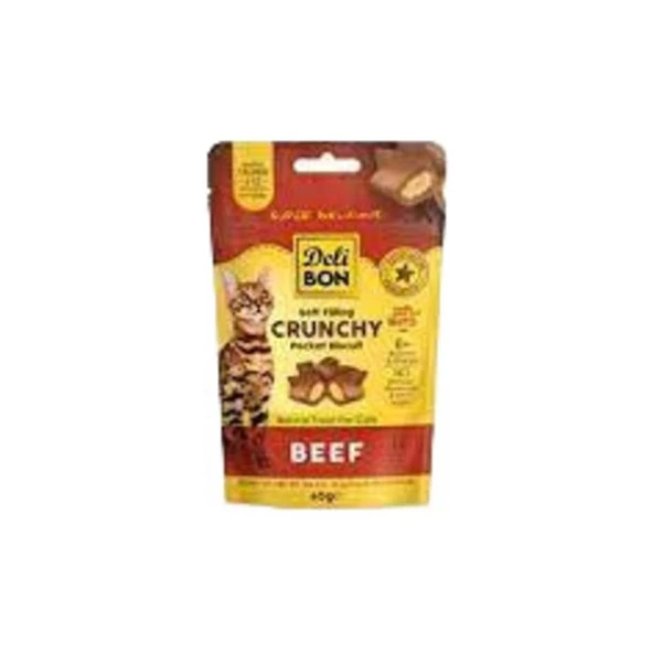 Delibon Crunchy İçi Dolgulu Sığır Etli Kedi Ödülü 60 Gr