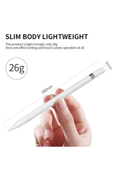 Dokunmatik Kalem Yedek Uç Hediyeli Tablet Kalemi Çizim & Yazı Kalemi Dokunmatik Kalem Beyaz - 4