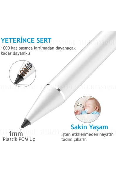 Eli Algılamayan Apple Ipad 9. Nesil 10.2 Inç Uyumlu Yazı Çizim Tasarım Tablet Kalemi Dokunmatik - 3