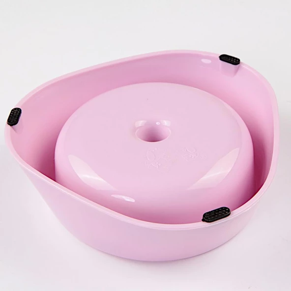 Bobo Plastik Yavaş Yeme Mama ve Oyun Kabı BO-3166 350 ML Pembe - Resim 3