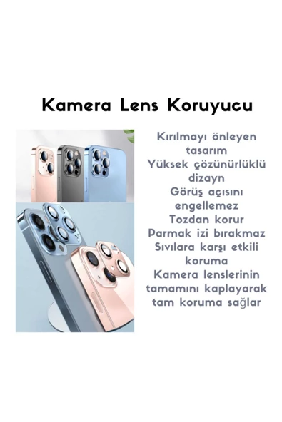 Iphone 13 Pro uyumlu  Nano Micro Temperli Ekran Koruyucu Ve Kamera Lens Koruyucu - 4