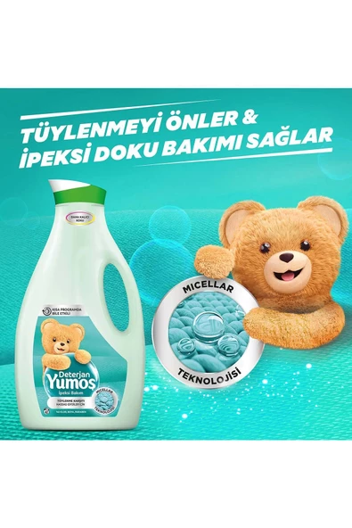 Yumoş Sıvı Deterjan Hassas Giysiler İçin İpeksi Bakım 3 x 2520 ml - Resim 4