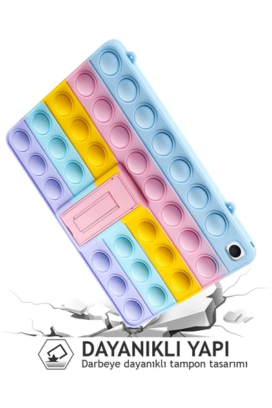 Samsung Galaxy Tab S6 Lite P610/p620 10.4" Uyumlu Kılıf Popit Standlı Çocuk Kılıfı Askılı Silikon - Resim 3