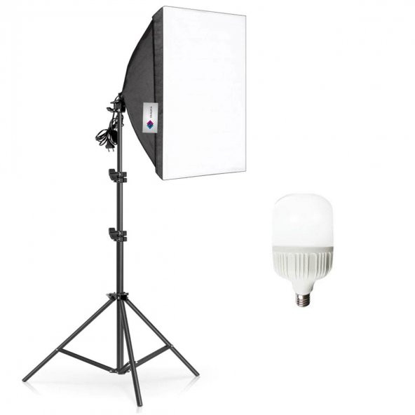 deyatech 50x70 softbox sürekli ışık tek duylu led lamba