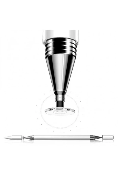 Tuanagsm Vıa T4e 2 In 1 Stylus Uyumlu Özel Tasarım Ve Çizim Kalemi - Beyaz - Resim 5