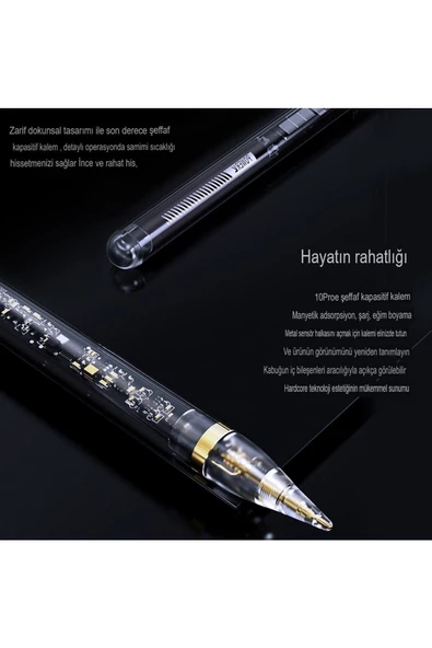 Ipad Pro 12.9" inc 6.nesil 2022 M2 Manyetik Sarj Olabilen Palm Rejection Uyumlu Dokunmatik Kalem - 2
