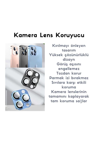 Iphone 13 Mini Uyumlu Nano Micro Temperli Ekran Koruyucu Ve Kamera Lens Koruyucu Mavi - 4