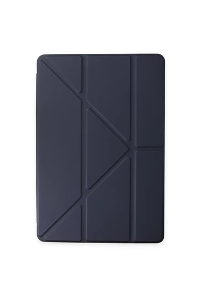 Ipad Air 5 10.9 2022 Uyumlu Kılıf Katlanır Kalemlikli Standlı Uyku Modlu Akıllı Kılıf  Lacivert - 2