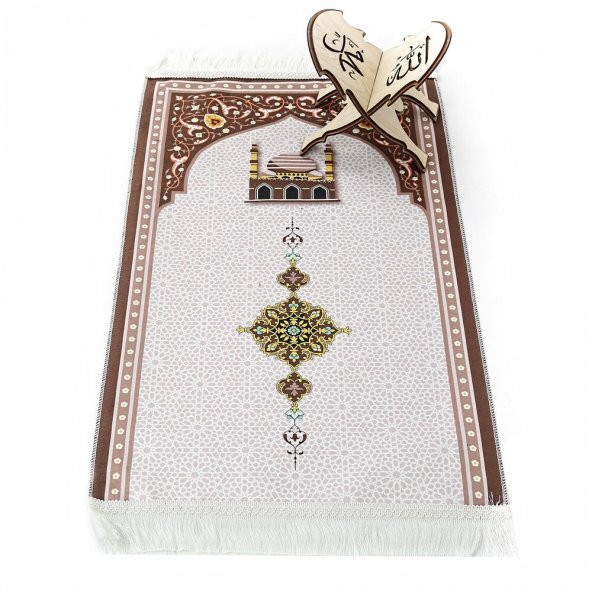 Çocuk Seccadesi Kudüs Kahve 82×45 cm 110 gr - Tesbih Hediyeli - 1