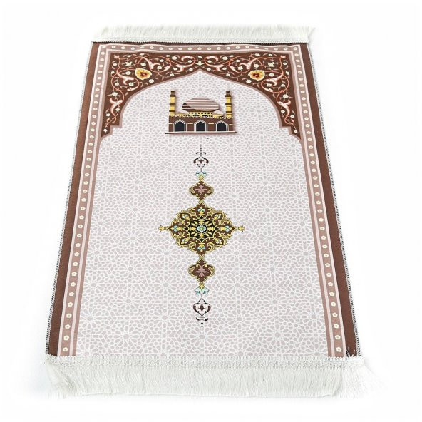 Çocuk Seccadesi Kudüs Kahve 82×45 cm 110 gr - Tesbih Hediyeli - 3