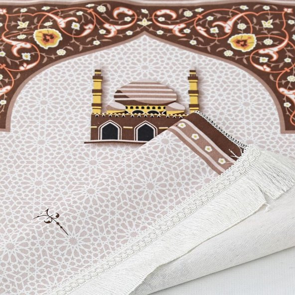 Çocuk Seccadesi Kudüs Kahve 82×45 cm 110 gr - Tesbih Hediyeli - 5