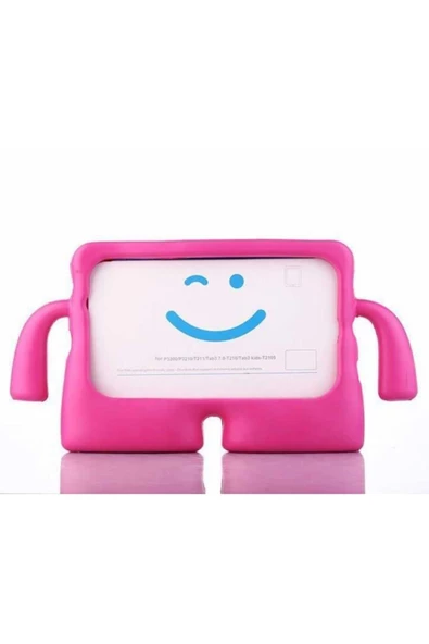 Ipad 9.7" Inc 5. 6. Uyumlu Nesil 2017 2018 Uyumlu Kılıf Çocuk Kılıfı Yumuşak Dokulu Standlı Silikon  Koyu Pembe