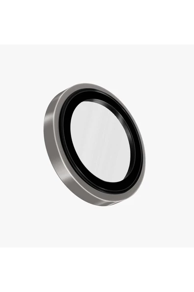İphone 16 Pro / İphone 16 Pro Max Sapphire Lens Koruyucu Optix Prime Serisi Çelik Çerçeve  Grey - 2