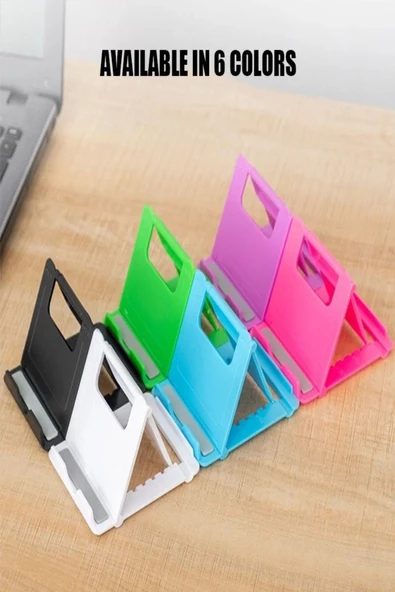 Foldstand Ayarlanabilir Cep Telefonu / Tablet Standı Pratik  Siyah - 4
