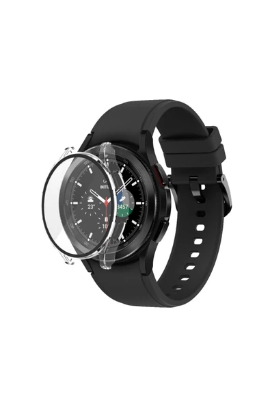 Samsung Galaxy Watch 4 40mm Kılıf Kasa Ve Ekran Koruyucu 360 Tam Koruma Kapak  ŞEFFAF