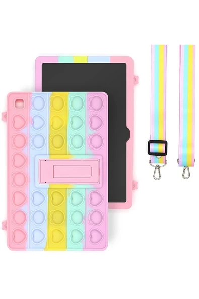 Ipad Air 11 10.9 Inç Air 4 5 6 2020 2022 2024 Uyumlu Çocuk Kılıf Stantlı Lucky Star Karakterli  ÇOK RENKLİ - 4