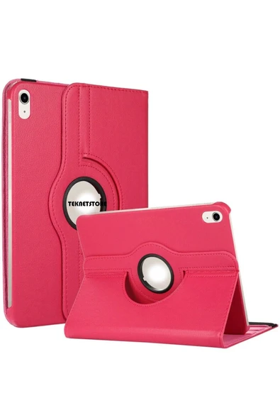 Huawei Matepad Air 11.5'' Kılıf 360°dönebilen Deri Leather New Style Cover Case Kırmızı  Koyu Pembe