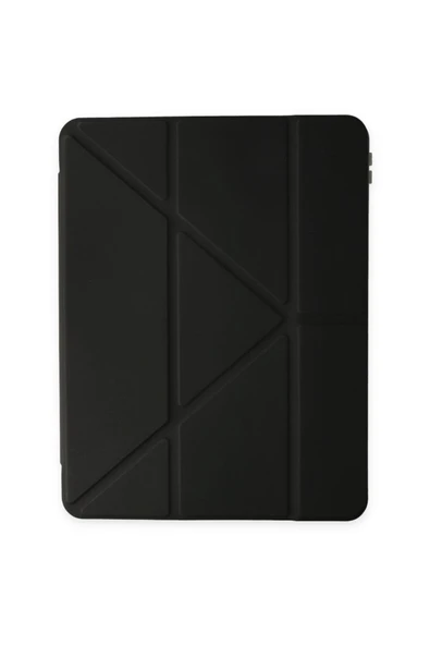 Samsung Galaxy Tab A8 10.5 Sm-x200 Kılıf Kalem Bölmeli Trifolding Silikon Case  Siyah - 2