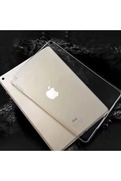 Apple Ipad 8. Nesil 10.2 Inç Uyumlu Siyah Silikon Ultra Esnek Süper Silikon Tablet Kılıfı  Şeffaf