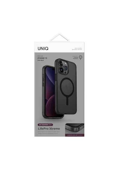 İphone 15 Pro Max Uyumlu Kılıf LifePro Xtreme Serisi AirLite™/ Magsafe Özellikli (MagClick™) Kapak  Dark Grey - 6