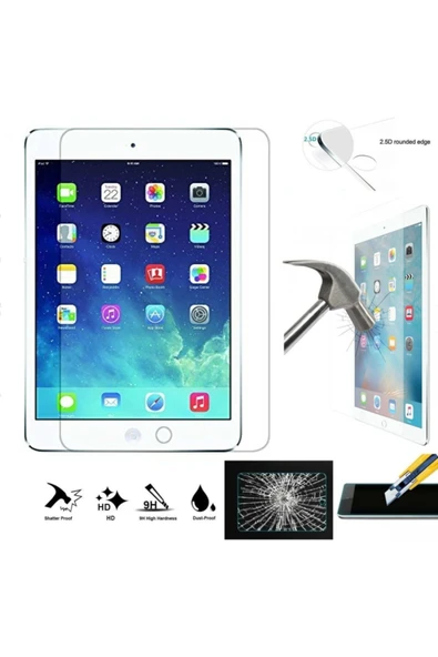Ipad 9.7 Inc 5. 6. Nesil 2017 2018 Nano Kırılmaz Ekran Koruyucu Kırılmaz Şeffaf Cam Tam Uyumlu  Şeffaf - 1