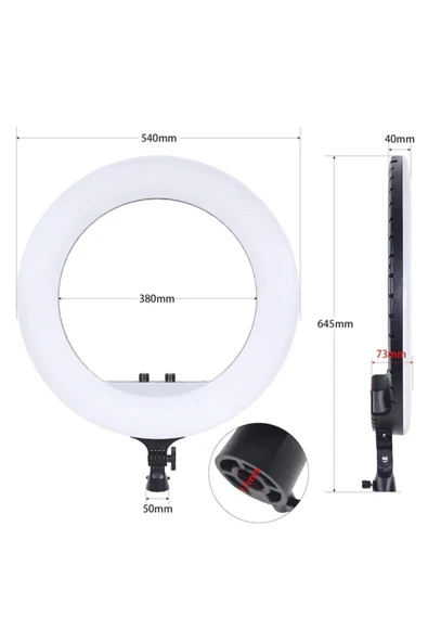 Ring Light Led Işık Halkası 21" 54 Cm Profesyonel Stüdyo Işığı Ve 210 Cm Monopod Tiktok Youtube Işık  Beyaz - 7