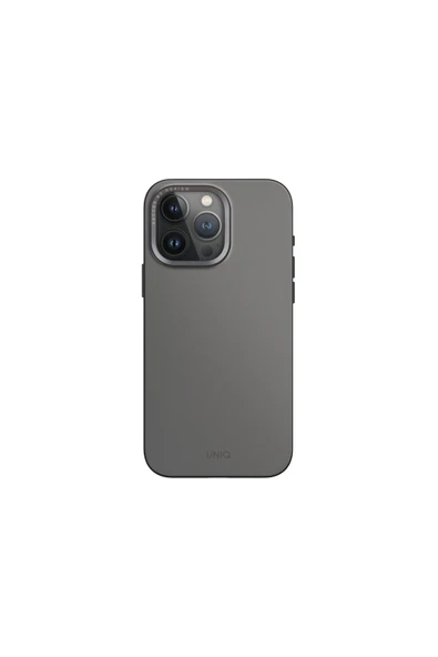 İphone 15 Pro Uyumlu Kılıf Lyden DS Serisi Vegan Deri Kaplama Magsafe Özellikli (MagClick™)  Grey Black - 2